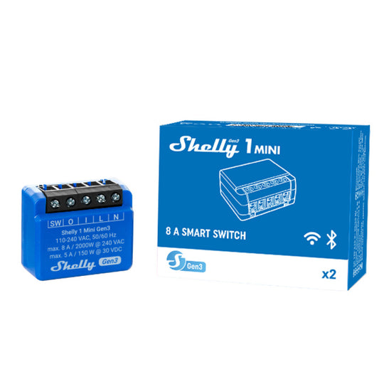 Wi-Fi controlled smart relay Shelly 1 Mini Gen3 x2