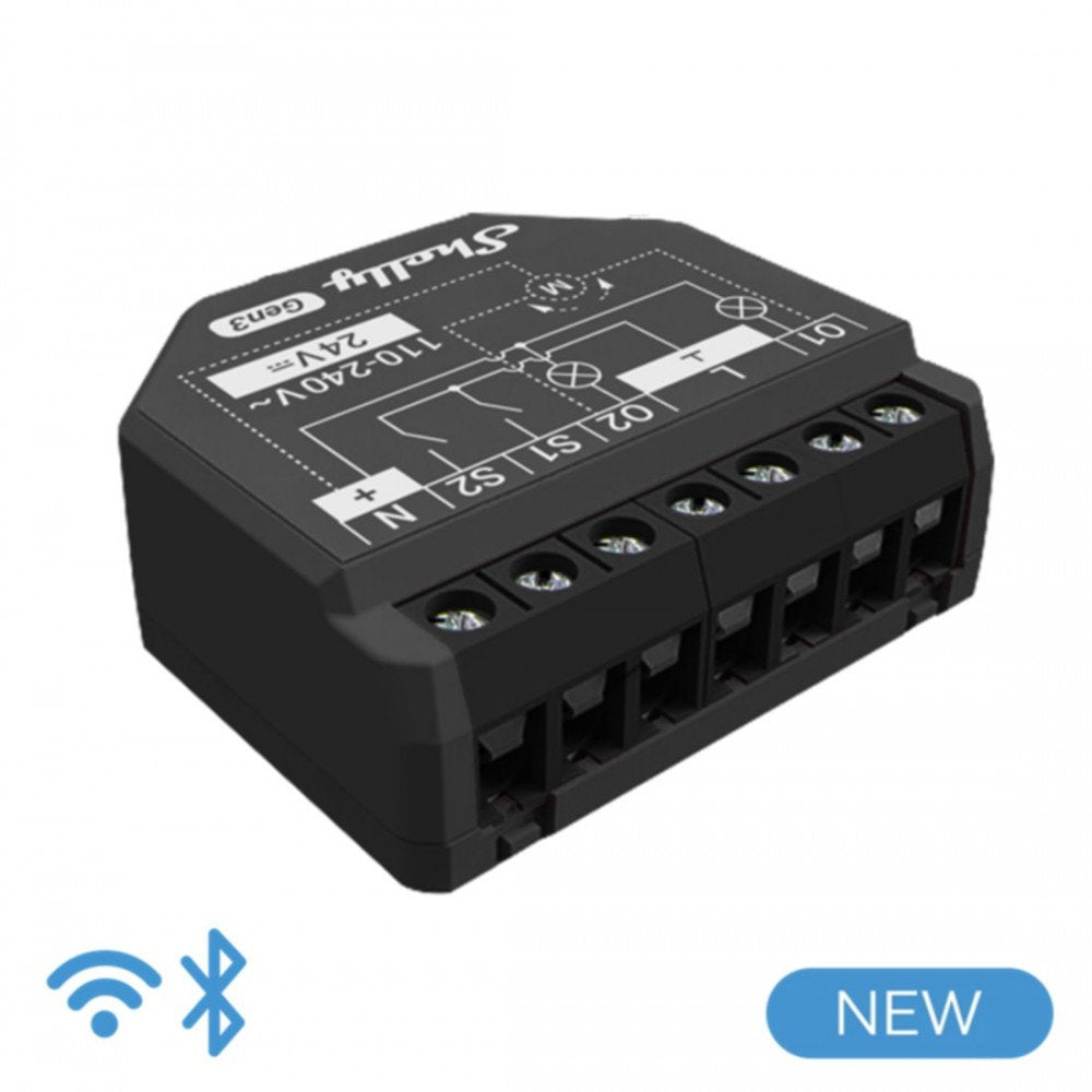 2 kanalų Wi-Fi relė su galios matavimu ir valdymu Shelly 2PM Gen3