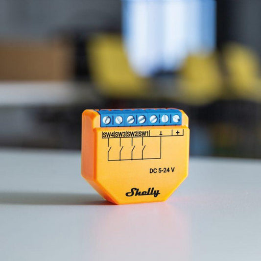 4 įėjimų Wi-Fi valdiklis Shelly Plus I4DC