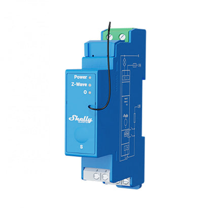 1-channel DIN rail smart switch with energy measurement Shelly Wave PRO 1