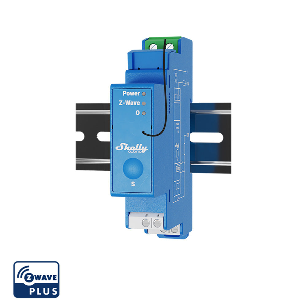 1-channel DIN rail smart switch with energy measurement Shelly Wave PRO 1